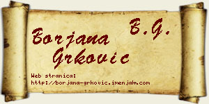Borjana Grković vizit kartica